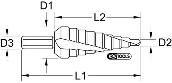 KS TOOLS Ступенчатое сверло 330.2303